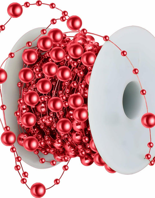 Load image into Gallery viewer, Ecally 250ft Plastic Beads Garland Chain Roll Red Wedding Decoration

