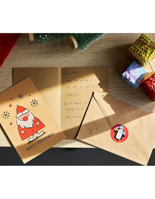 Load image into Gallery viewer, BEST PAPER GREETINGS Christmas Cards 36 Pack 4x6 Kraft Paper Red White Envelopes

