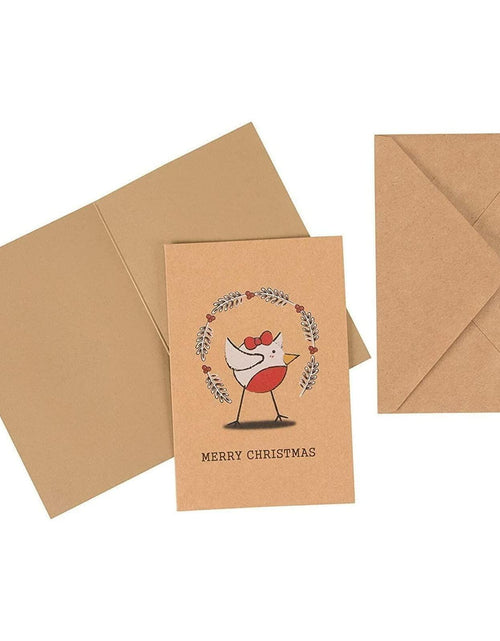 Load image into Gallery viewer, BEST PAPER GREETINGS Christmas Cards 36 Pack 4x6 Kraft Paper Red White Envelopes

