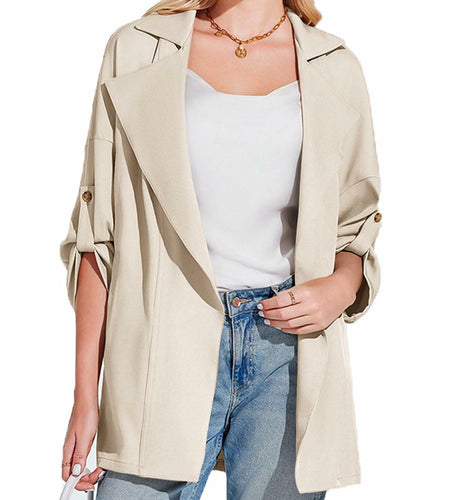 Onedreamer Women's Military Jacket Lightweight Oversized Utility Coat Size M