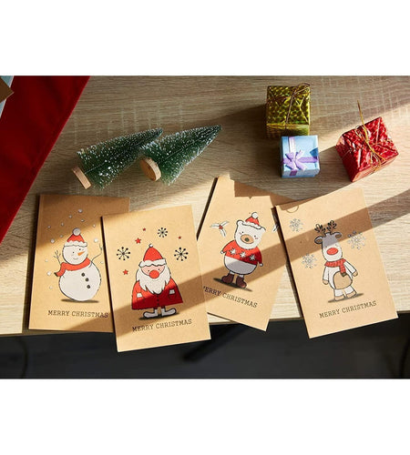 BEST PAPER GREETINGS Christmas Cards 36 Pack 4x6 Kraft Paper Red White Envelopes