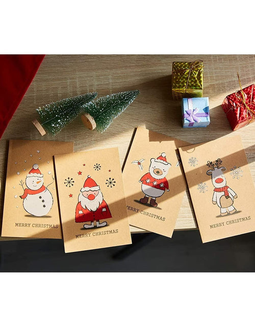 Load image into Gallery viewer, BEST PAPER GREETINGS Christmas Cards 36 Pack 4x6 Kraft Paper Red White Envelopes
