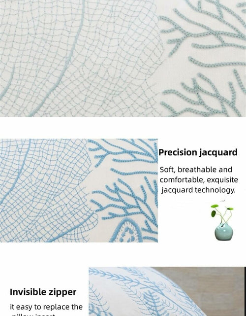 Load image into Gallery viewer, Starfish Pillow Cover Coral Leaf Blue Cushion Case 18x18 Inch 1PC
