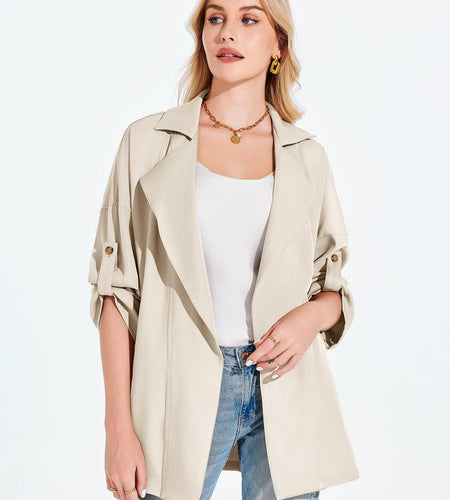 Onedreamer Women's Military Jacket Lightweight Oversized Utility Coat Size M
