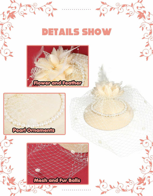 Load image into Gallery viewer, Kidukso Vintage Derby Fascinator Hat with Veil for Wedding Party
