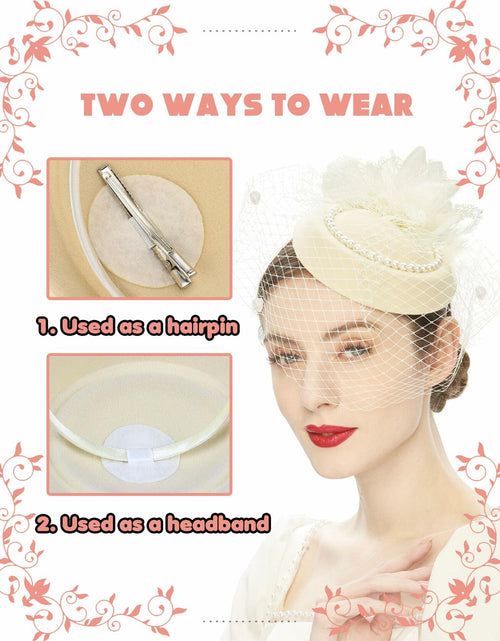 Load image into Gallery viewer, Kidukso Vintage Derby Fascinator Hat with Veil for Wedding Party
