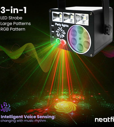 Neatfi Sound Activated Party Light with Remote Control Black Indoor DJ
