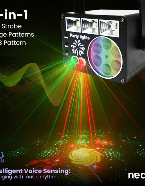 Load image into Gallery viewer, Neatfi Sound Activated Party Light with Remote Control Black Indoor DJ
