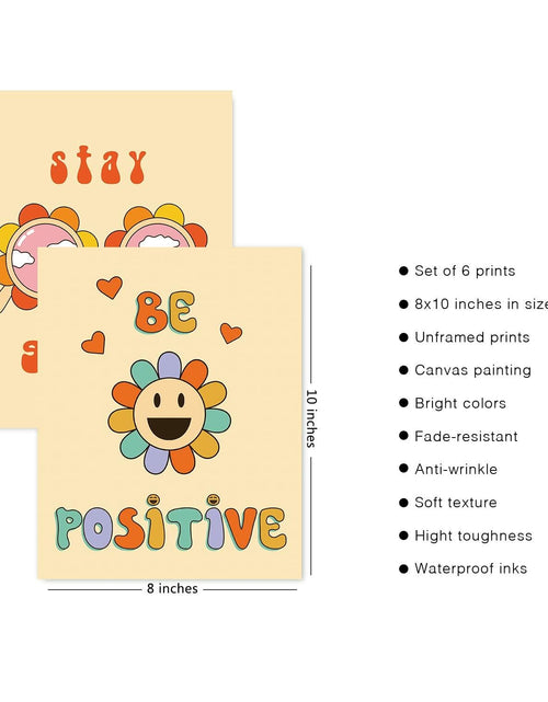 Load image into Gallery viewer, Admmixoo Be Positive Vintage Hippie Flower Wall Art 8x10 H Style Unframed
