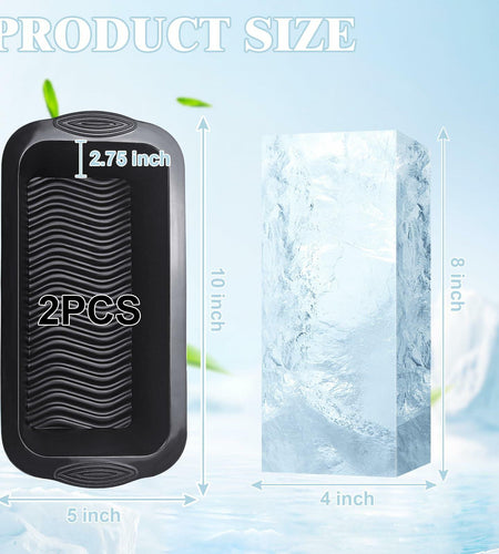 POUYRBA 2pcs Extra Large 6LB Blue Silicone Ice Block Mold for Ice Bath