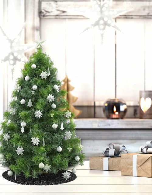 Load image into Gallery viewer, 2 Pcs Black Sequin Tree Skirt 15 Inch Glitter Shiny Christmas Decoration
