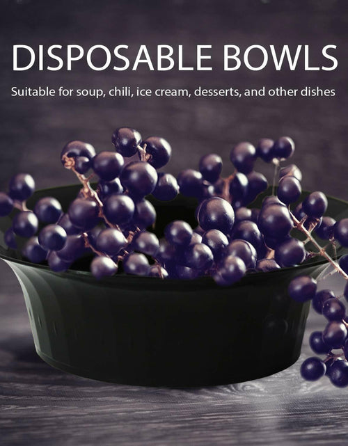 Load image into Gallery viewer, Party Essentials Deluxe Plastic Salad Bowls 10oz Black 20 Count

