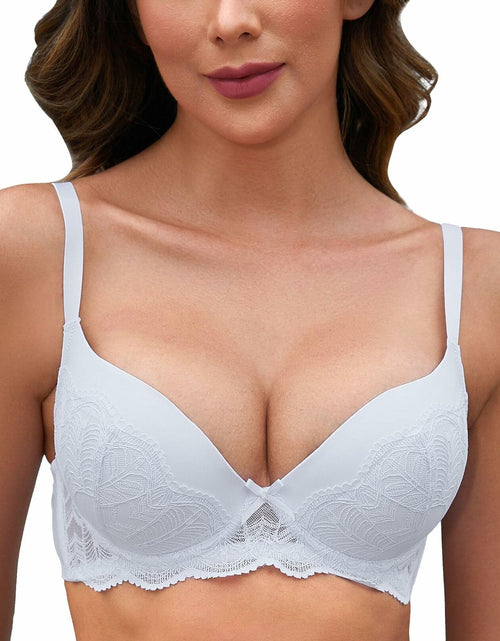 Load image into Gallery viewer, IHOIU Women's Lace Push Up Bra Padded Underwire Convertible White Size 38C
