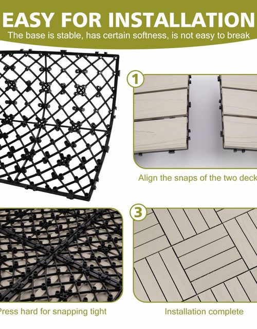 Load image into Gallery viewer, Famobay WPC Patio Deck Tiles 3D Organic White 12x12in 6pcs Durable Waterproof
