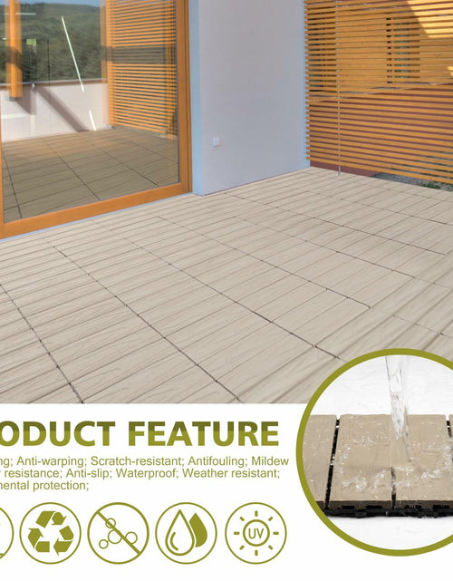 Load image into Gallery viewer, Famobay WPC Patio Deck Tiles 3D Organic White 12x12in 6pcs Durable Waterproof
