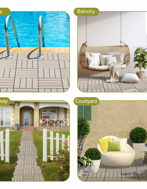 Load image into Gallery viewer, Famobay WPC Patio Deck Tiles 3D Organic White 12x12in 6pcs Durable Waterproof
