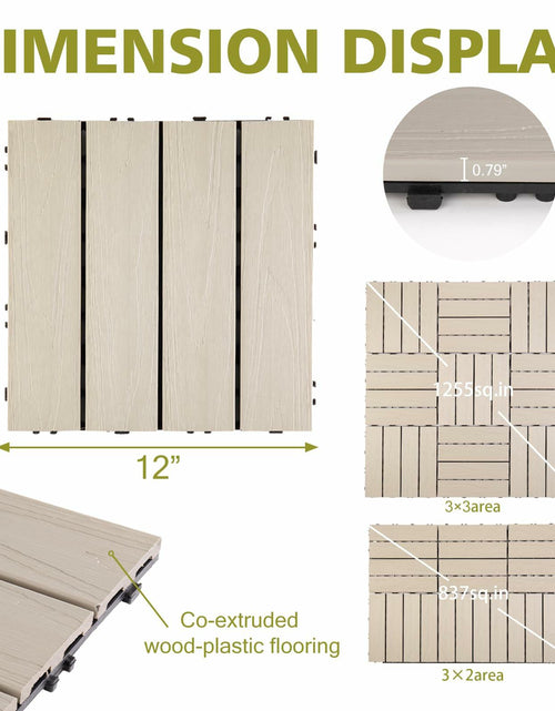 Load image into Gallery viewer, Famobay WPC Patio Deck Tiles 3D Organic White 12x12in 6pcs Durable Waterproof
