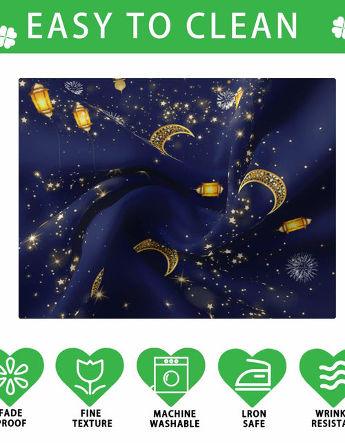 Load image into Gallery viewer, BOTB LIHM Eid Ramadan Tablecloth 60x84" Castle Lantern Stars &amp; Moon
