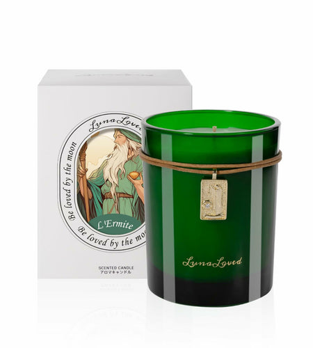 LunaLoved Candle for Tarot The Hermit, Juniper Lavender Scented Candles, GREEN