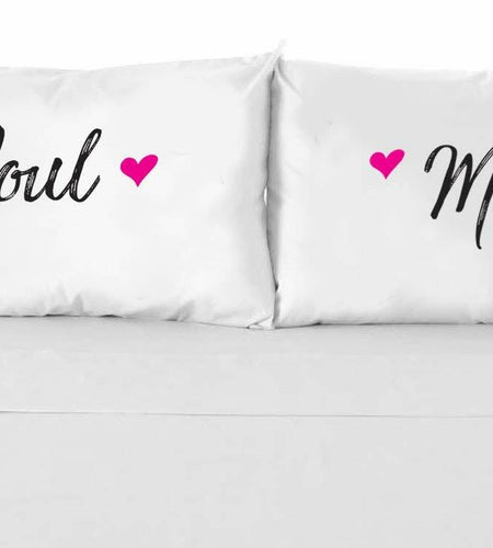 Soul Mate Satin Pillow Covers Set of 2 – Couple Long Distance Gift