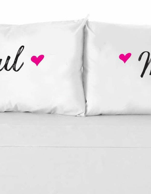 Load image into Gallery viewer, Soul Mate Satin Pillow Covers Set of 2 – Couple Long Distance Gift

