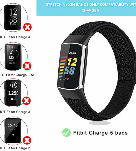 Yibcaiic Adjustable Stretchy Bands Compatible Fitbit Charge 5 Wristbands