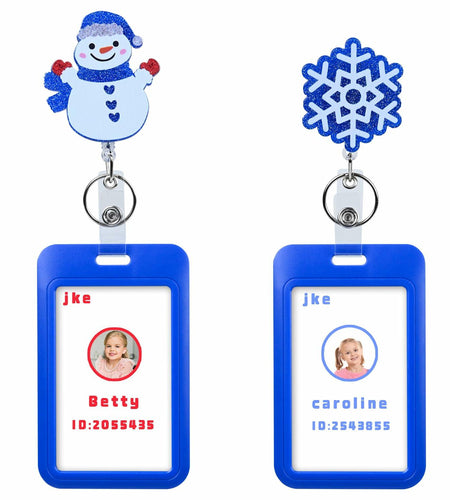 Easter Nurse Retractable Badge Holder Snowman Clip Hard Plastic Reel