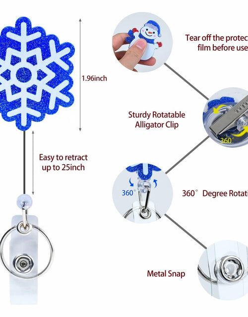 Load image into Gallery viewer, Easter Nurse Retractable Badge Holder Snowman Clip Hard Plastic Reel

