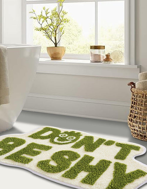 Load image into Gallery viewer, Blkjsgly 18x30 Cute Non-Slip Plush Bath Mat Green White Soft Absorbent
