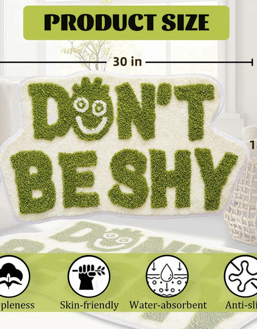 Load image into Gallery viewer, Blkjsgly 18x30 Cute Non-Slip Plush Bath Mat Green White Soft Absorbent
