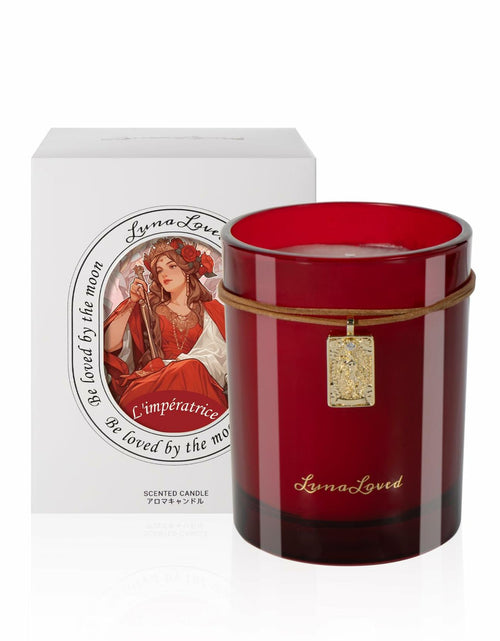 Load image into Gallery viewer, LunaLoved Tarot The Empress Rose Oud Soy Candle 230g Mood-Boosting
