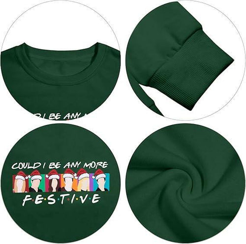 Load image into Gallery viewer, FASHGL Christmas Friends Sweatshirt Women Long Sleeve Green, XL
