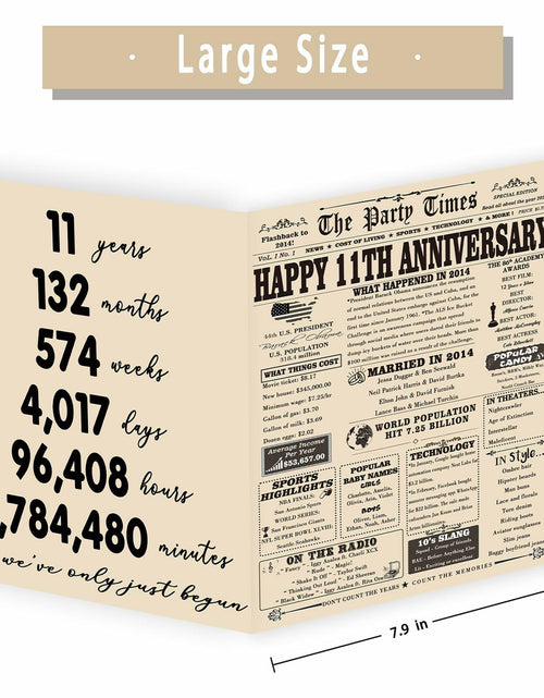 Load image into Gallery viewer, YiKaLus 11th Anniversary Steel Gift Card Romantic Wedding Gift for Him Her
