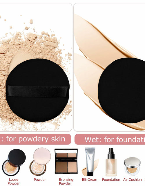Load image into Gallery viewer, Flytianmy 9Pcs 2.16" Round Face Makeup Powder Puffs Black Nude Pink
