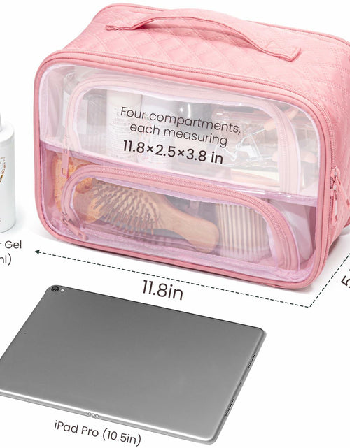 Load image into Gallery viewer, FUNSEED Clear Travel Toiletry Bag Large Organizer Pink Multiple Compartments
