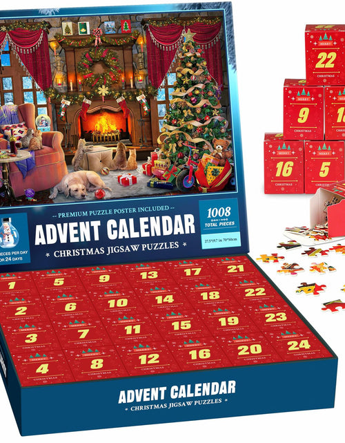 Load image into Gallery viewer, Christmas Puzzle Advent Calendar 2025 Fireplace 1008 Pieces 24 Parts
