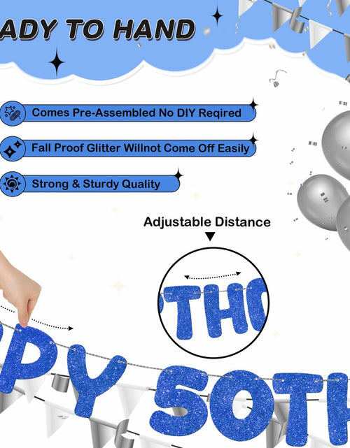 Load image into Gallery viewer, Fulmoon 50th Birthday Banner Pre Strung Glitter 11.5ft Champagne Gold

