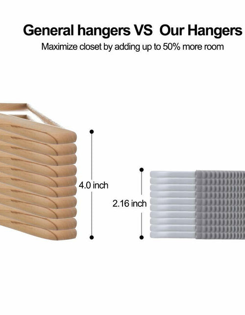 Load image into Gallery viewer, OIKA Plastic Hangers with Tie Rack 16.5in Heavy Duty Non-Slip 30 Pack
