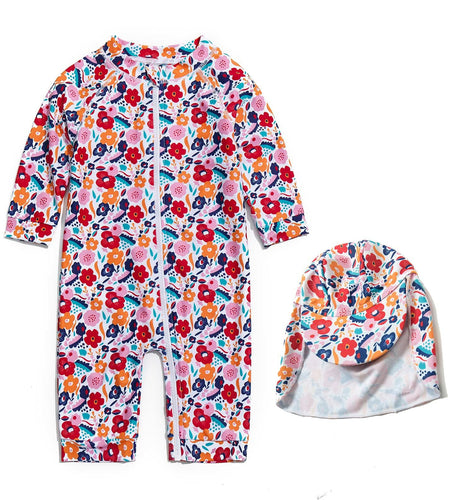Agreeone Toddler Girls One Piece Swimsuit UPF 50+ Rashguard Ice Cream Size 3-6M
