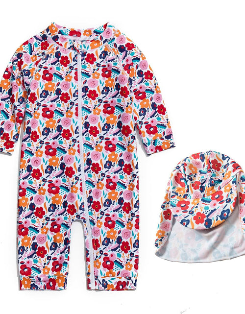 Load image into Gallery viewer, Agreeone Toddler Girls One Piece Swimsuit UPF 50+ Rashguard Ice Cream Size 3-6M
