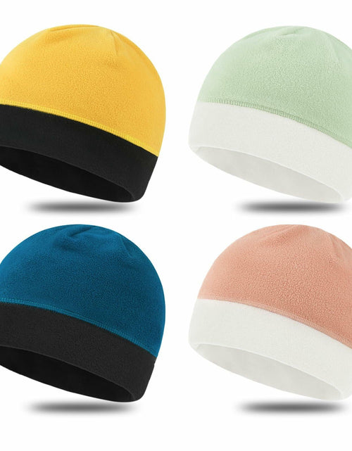Load image into Gallery viewer, Alpha 4 Pieces Fleece Watch Cap Skull Beanie Winter Warm Windproof One Size
