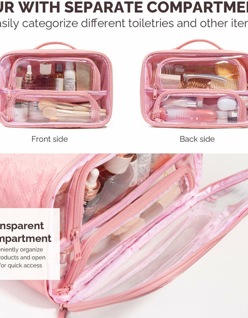 Load image into Gallery viewer, FUNSEED Clear Travel Toiletry Bag Large Organizer Pink Multiple Compartments
