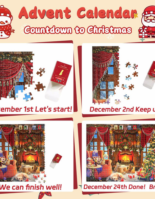 Load image into Gallery viewer, Christmas Puzzle Advent Calendar 2025 Fireplace 1008 Pieces 24 Parts

