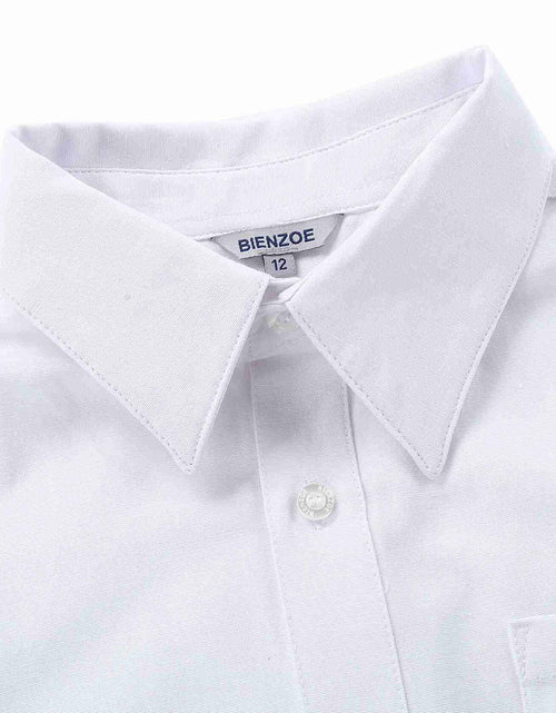 Load image into Gallery viewer, Bienzoe Boys Long Sleeve Button Down Shirt White Size 14
