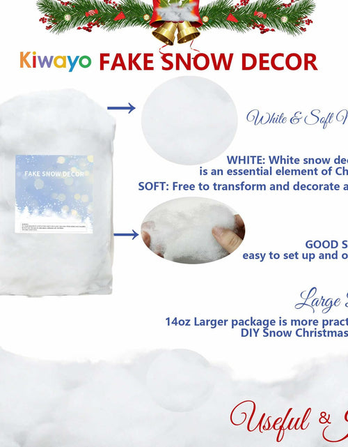 Load image into Gallery viewer, Fake Snow Christmas Décor Indoor 0.9LB Fluffy Cotton-Like White Snow
