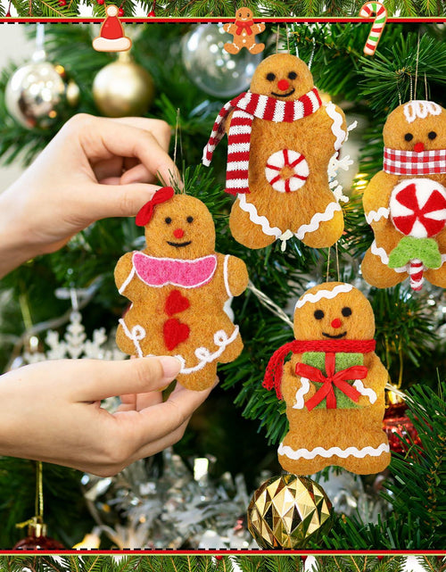 Load image into Gallery viewer, Fanfanwin Gingerbread Man Ornaments Brown 5.12in 6 Pcs Christmas Decor
