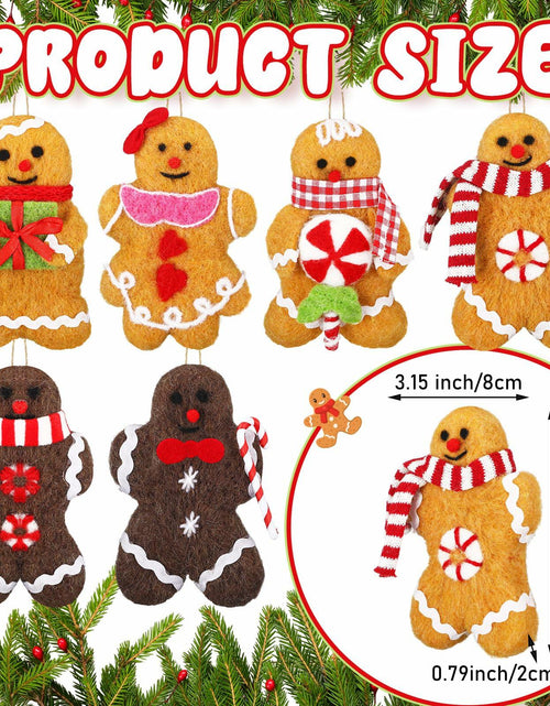 Load image into Gallery viewer, Fanfanwin Gingerbread Man Ornaments Brown 5.12in 6 Pcs Christmas Decor
