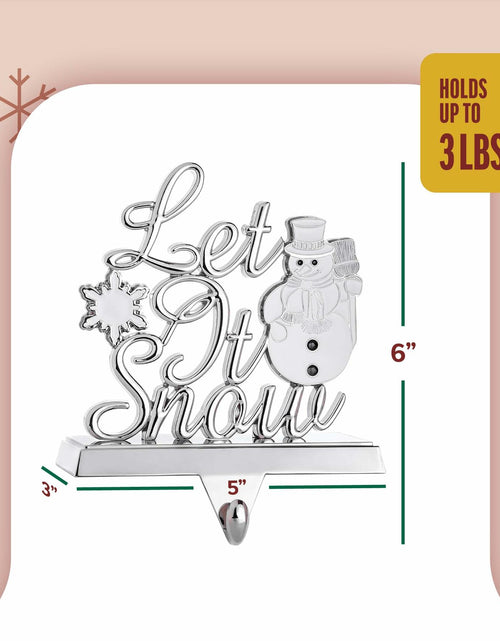 Load image into Gallery viewer, Klikel Metal Christmas Stocking Holder White Snowflake Snowman MPN 83411
