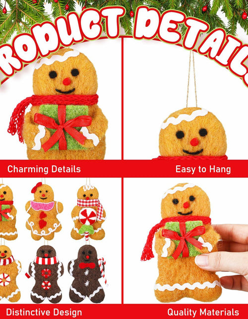 Load image into Gallery viewer, Fanfanwin Gingerbread Man Ornaments Brown 5.12in 6 Pcs Christmas Decor
