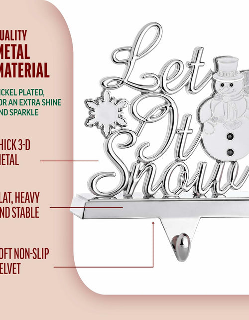 Load image into Gallery viewer, Klikel Metal Christmas Stocking Holder White Snowflake Snowman MPN 83411
